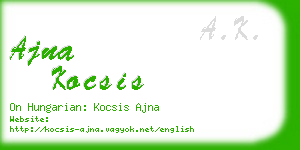 ajna kocsis business card